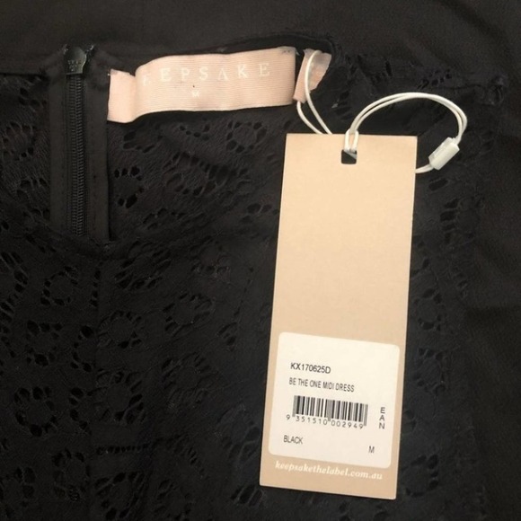 KEEPSAKE THE LABEL Be The One Black Midi Dress Size Medium NEW - Picture 10 of 12
